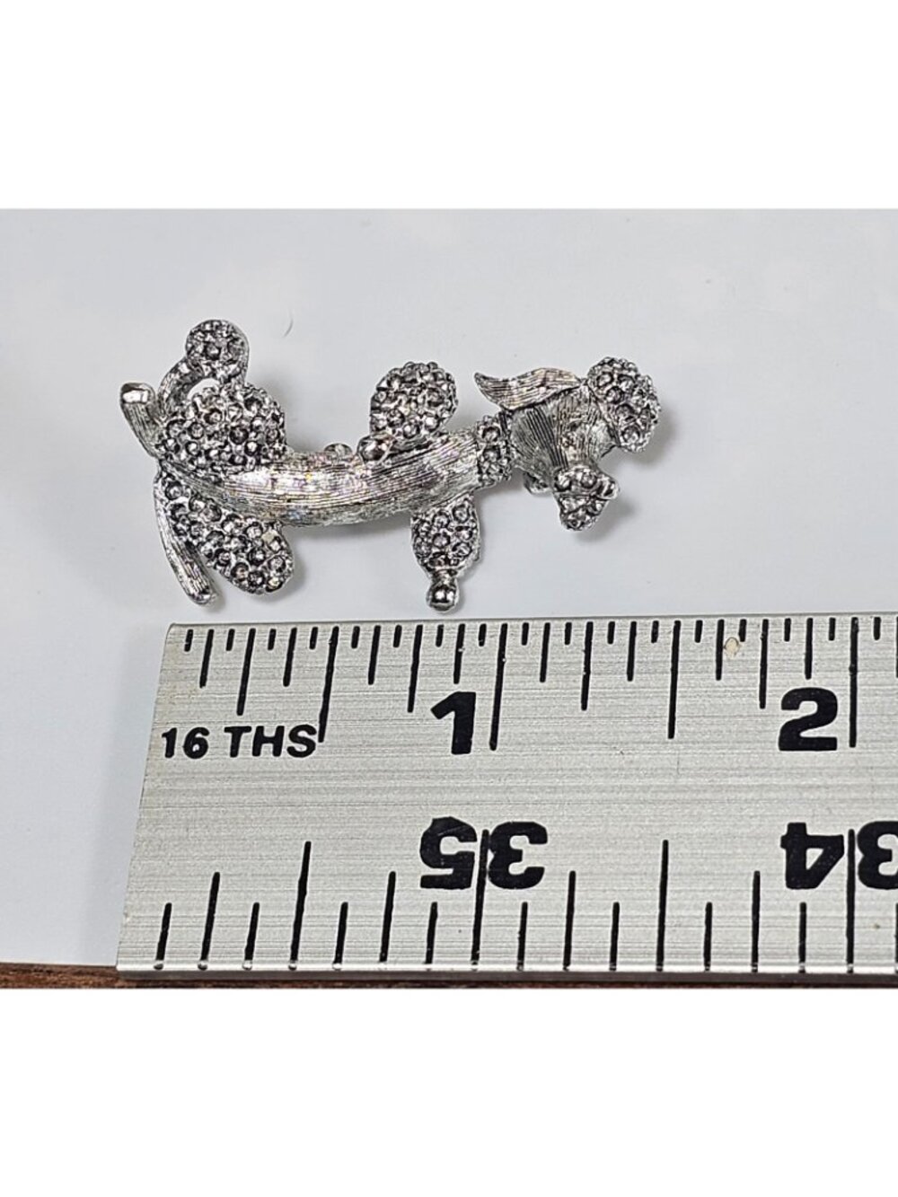 Estate Gerry’s Silver Tone Standing Dancing Poodle Dog Brooch Pin 1.5” VTG - Picture 4 of 4